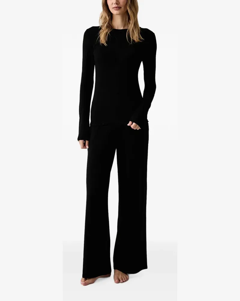 Twin-Set ruffle-trim pyjamas - Schwarz Schwarz