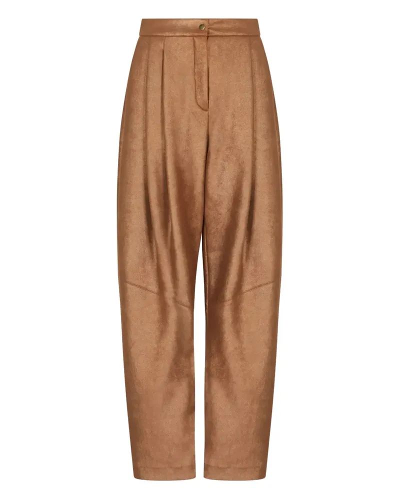 Giorgio Armani pleated tapered trousers - Braun Braun