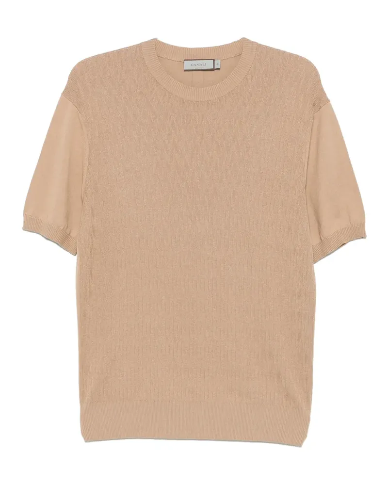 Canali Texturierters Strickoberteil - Nude Nude