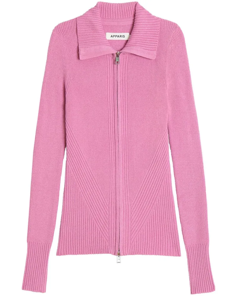 APPARIS Gerippter Cardigan - Rosa Rosa