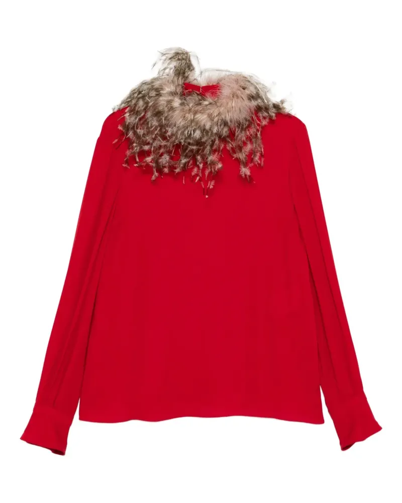 Valentino Garavani Bluse mit Federn - Rot Rot