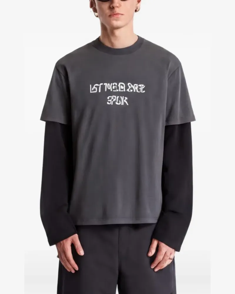 Heliot Emil Tacito T-Shirt im Layering-Look - Grau Grau