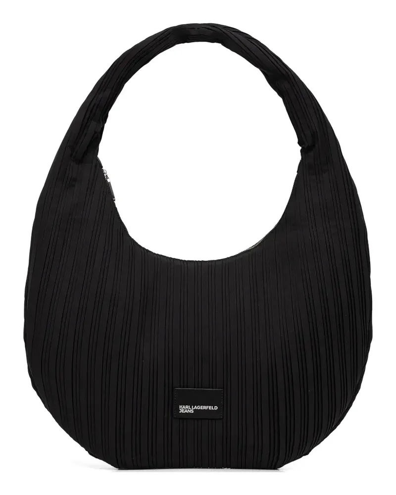 Karl Lagerfeld pleated zip shoulder bag - Schwarz Schwarz