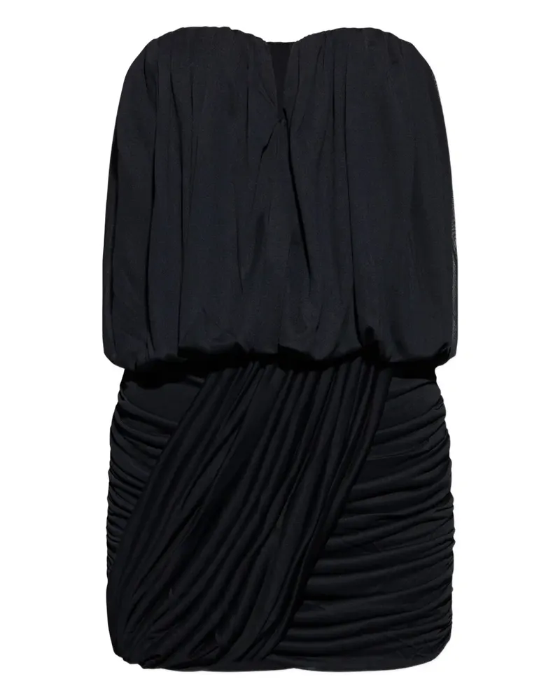 Isabel Marant Trägerloses Midikleid mit Falten - Schwarz Schwarz