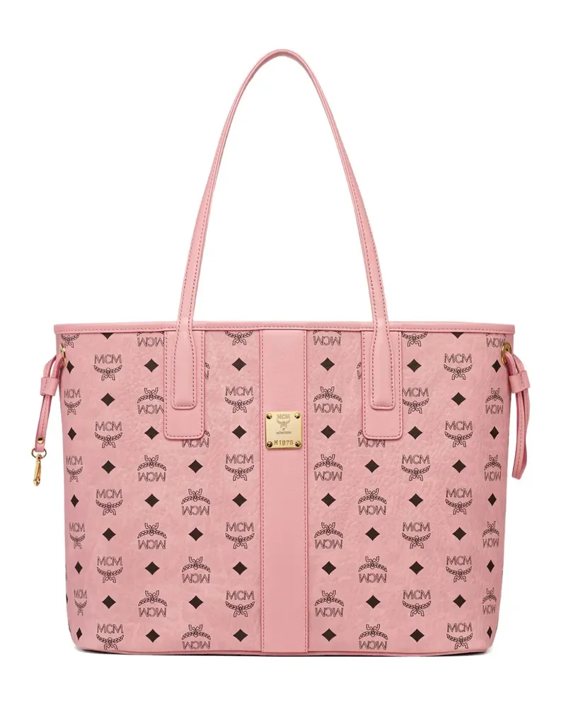 MCM Liz Kordelzug-Tote Bag mit Logo-Jacquard - Rosa Rosa