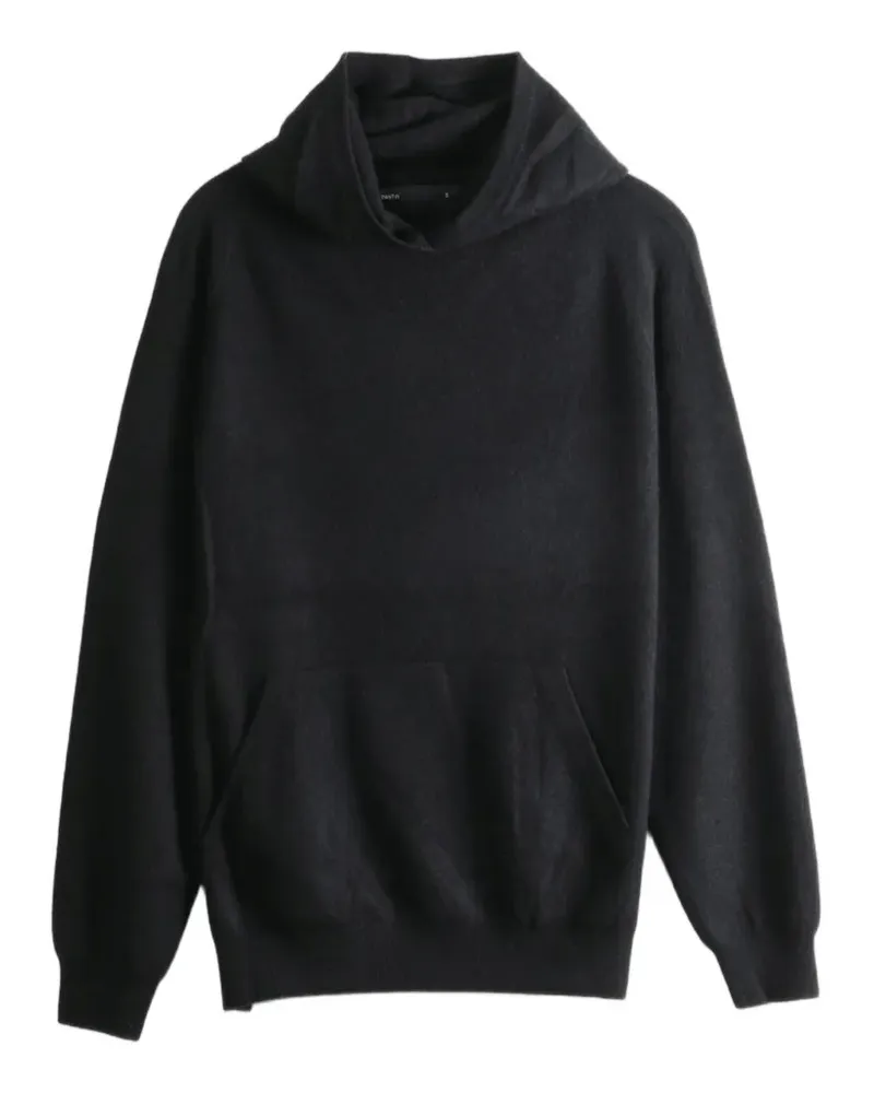Frenckenberger fine-knit hoodie - Schwarz Schwarz