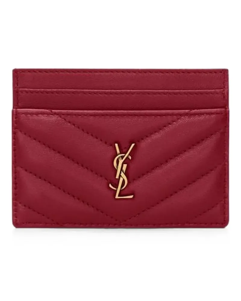Saint Laurent Cassandre quilted card holder - Rot Rot