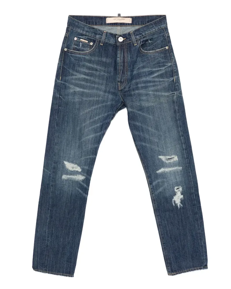 Yes London Jeans in Distressed-Optik - Blau Blau