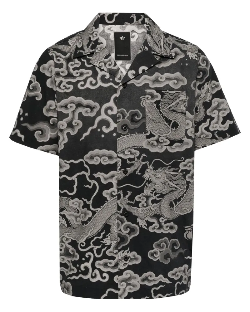 maharishi Cloud Dragon Hemd - Schwarz Schwarz