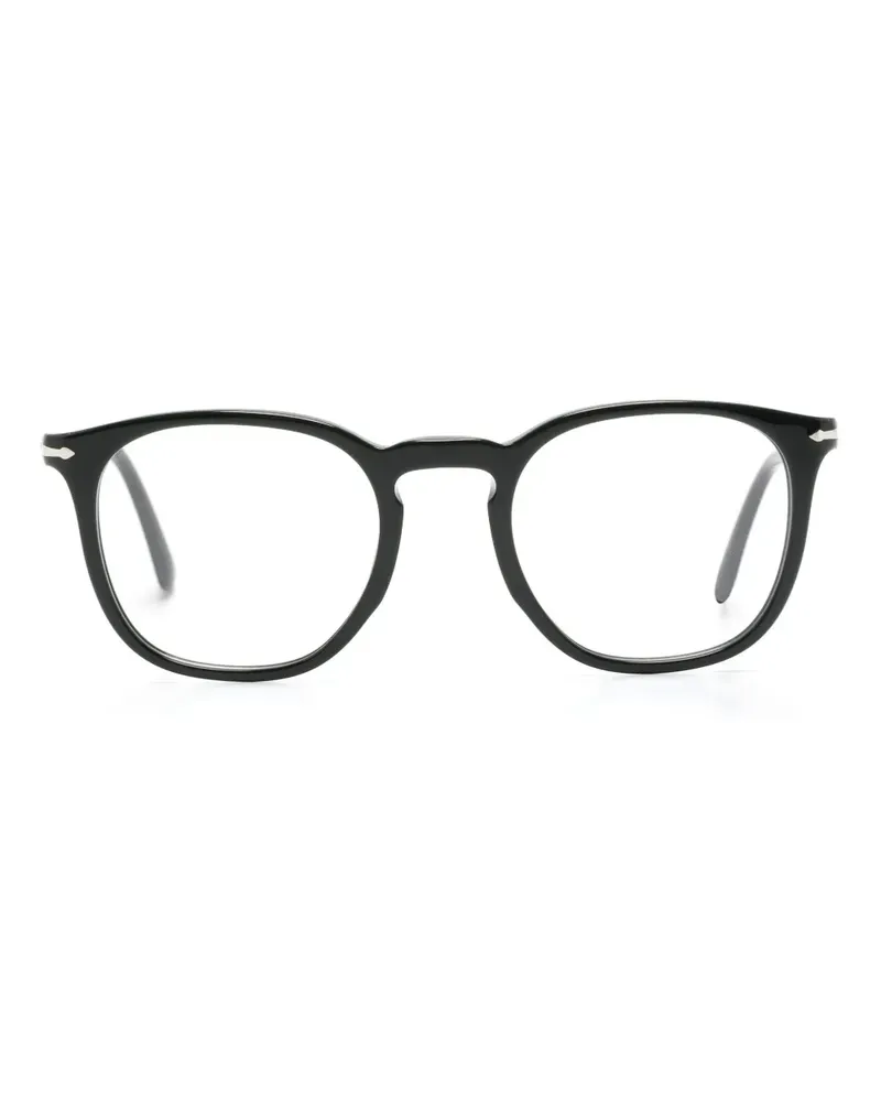 Persol Brille mit rundem Gestell - Schwarz Schwarz