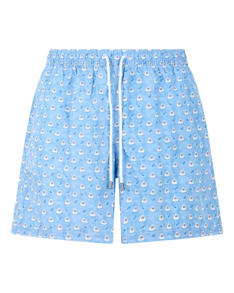 Fedeli graphic-print drawstring swim shorts - Blau Blau