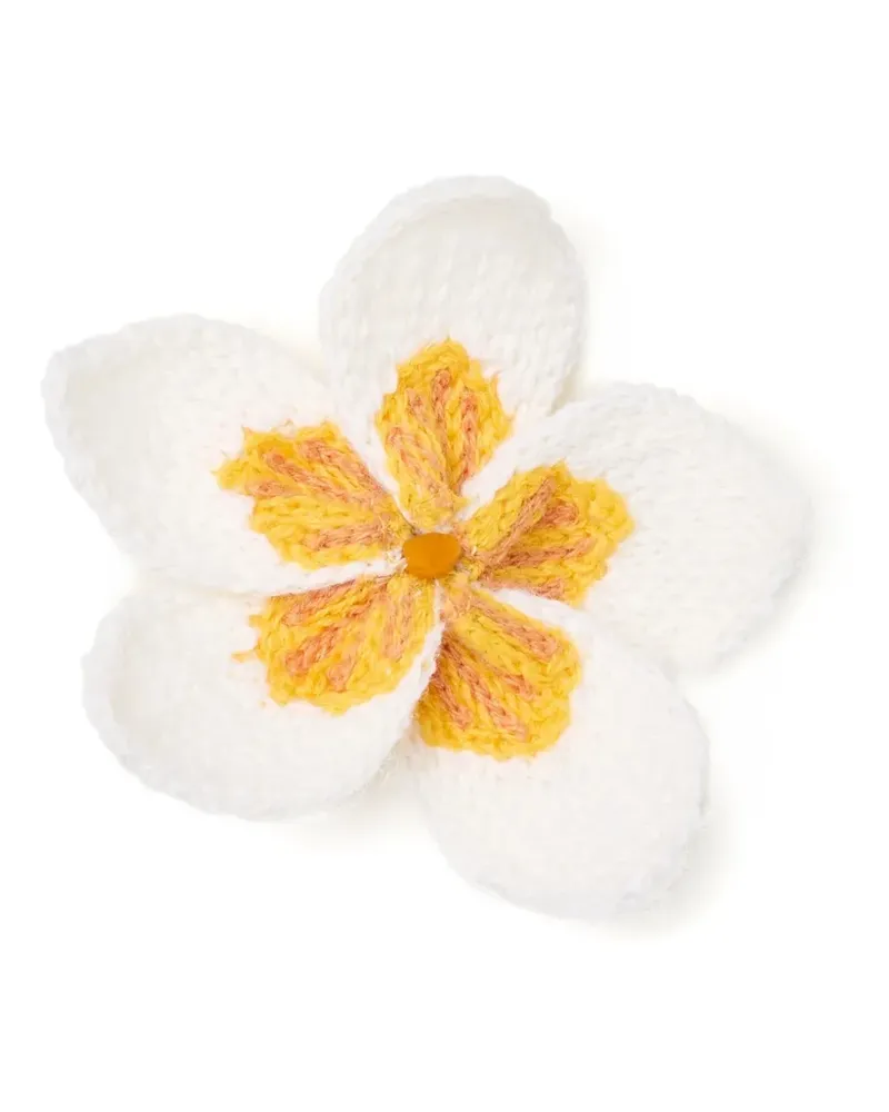 Alanui Frangipani Brosche mit Stickerei - Weiß Weiß