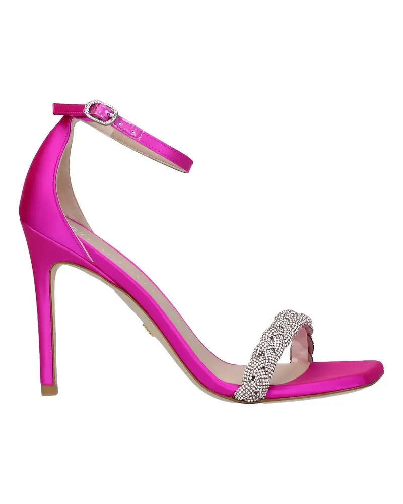 Stuart Weitzman crystal-embellished heeled sandals - Rosa Rosa