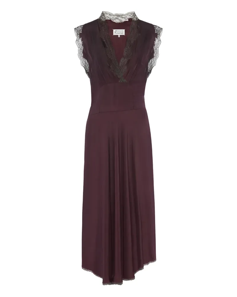 Maison Margiela Midikleid mit Spitzendetail - Violett Violett