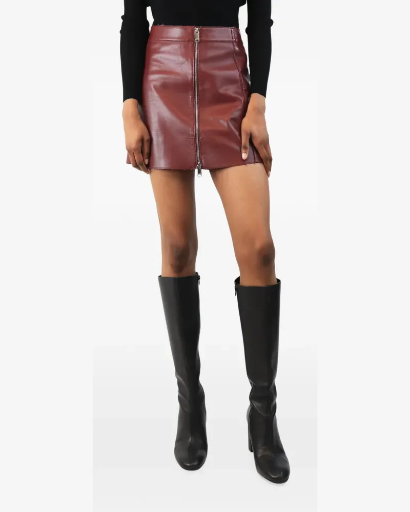 MAX&Co. distressed-trim mini skirt - Rot Rot