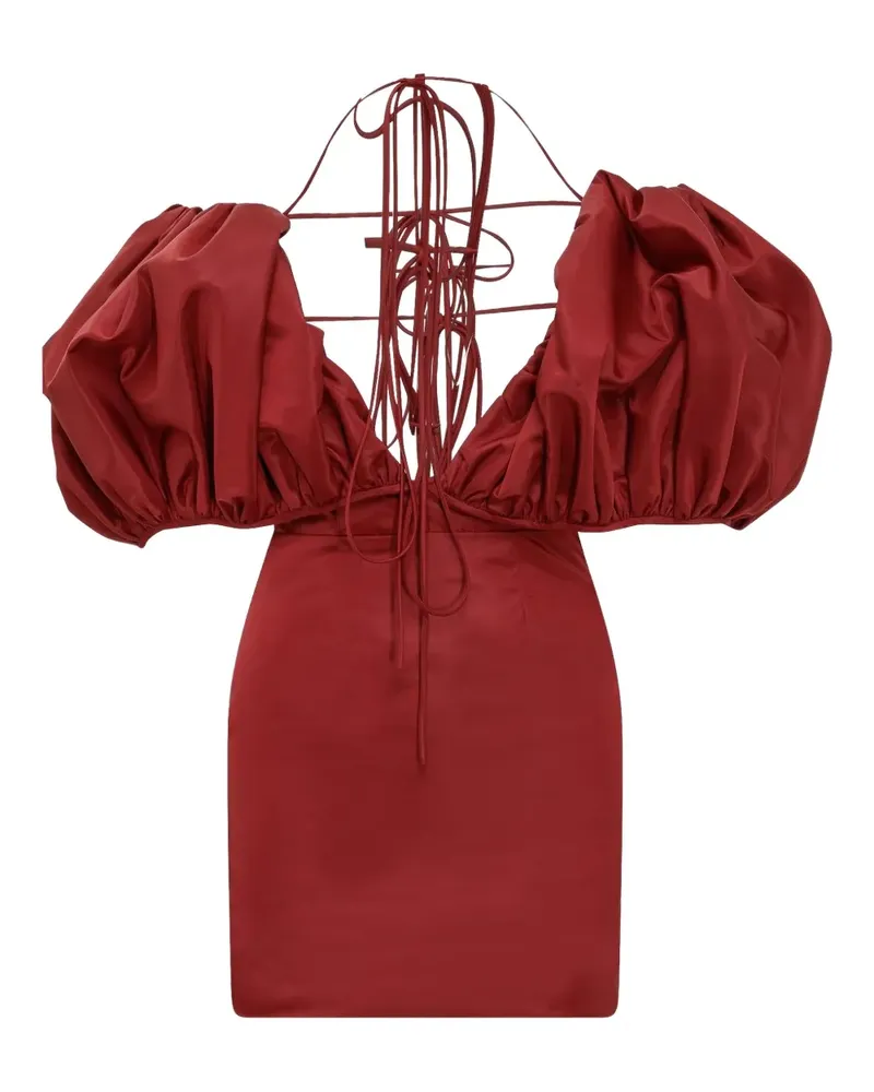 LaQuan Smith Midikleid mit Puffärmeln - Rot Rot