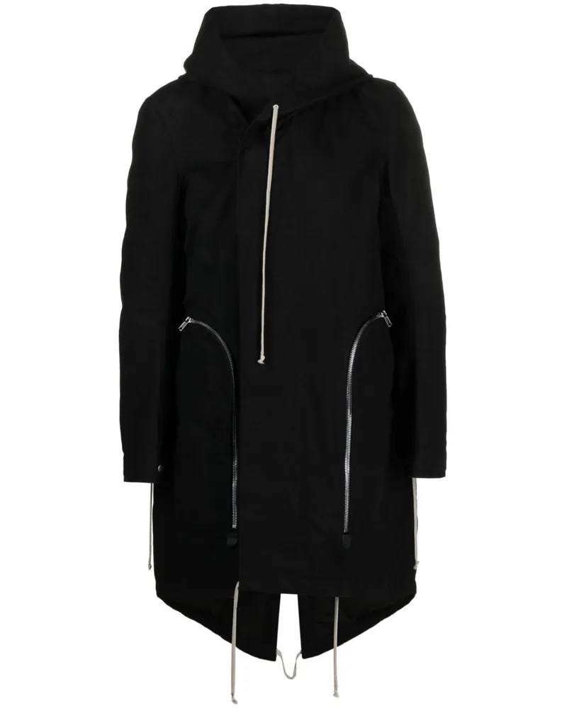 Rick Owens Bauhaus Parka mit Kapuze - Schwarz Schwarz