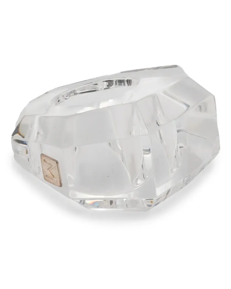 Monies faceted logo-plaque ring - Weiß Weiß