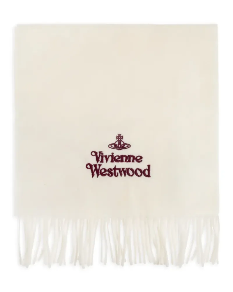 Vivienne Westwood Schal mit Logo-Stickerei - Weiß Weiß