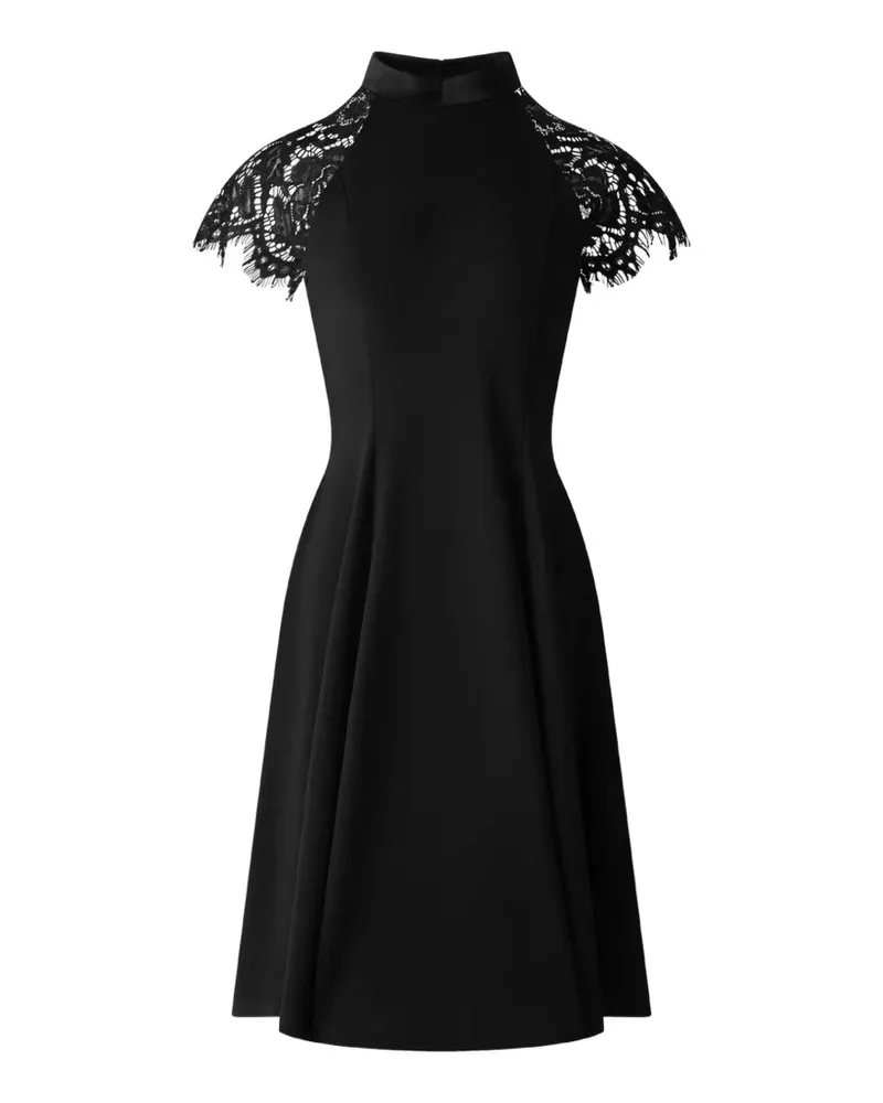 Shanghai Tang Tang lace-sleeves mini dress - Schwarz Schwarz