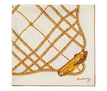 Seidenschal mit Chain Check-Print - Nude