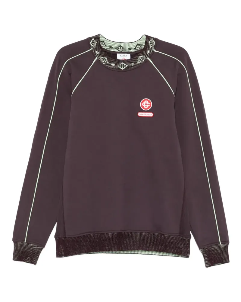 Casablanca Paris Sweatshirt mit Logo-Besatz - Violett Violett