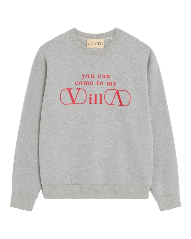 Valentino Garavani Sweatshirt mit VLogo-Slogan-Print - Grau Grau