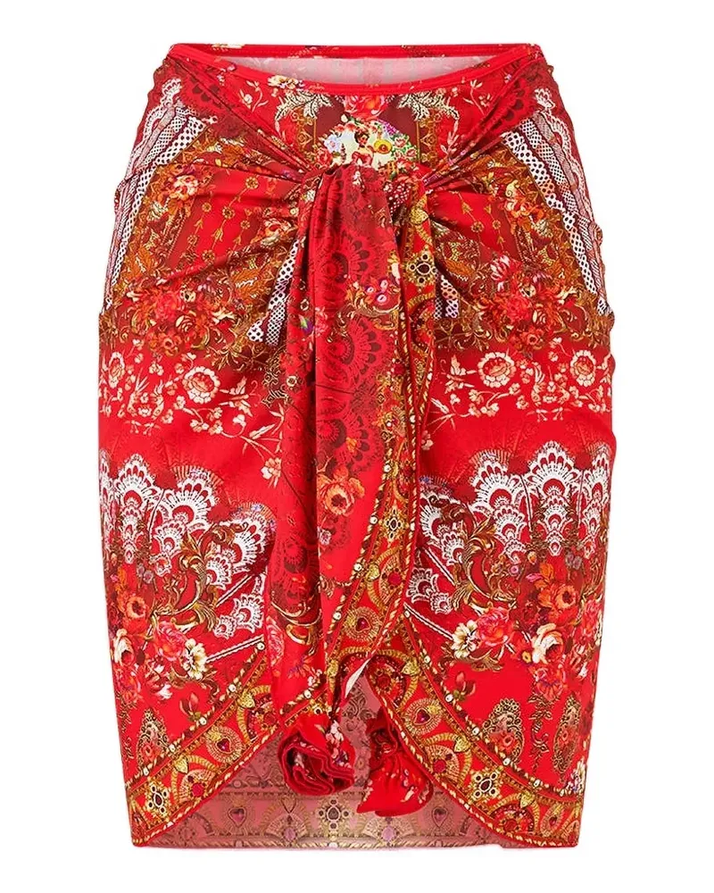 Camilla tie-front mini sarong - Rot Rot