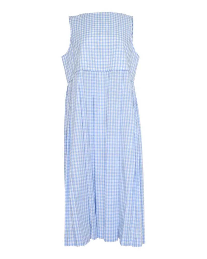 TAO Midikleid mit Falten und Vichy-Karo - Blau Blau