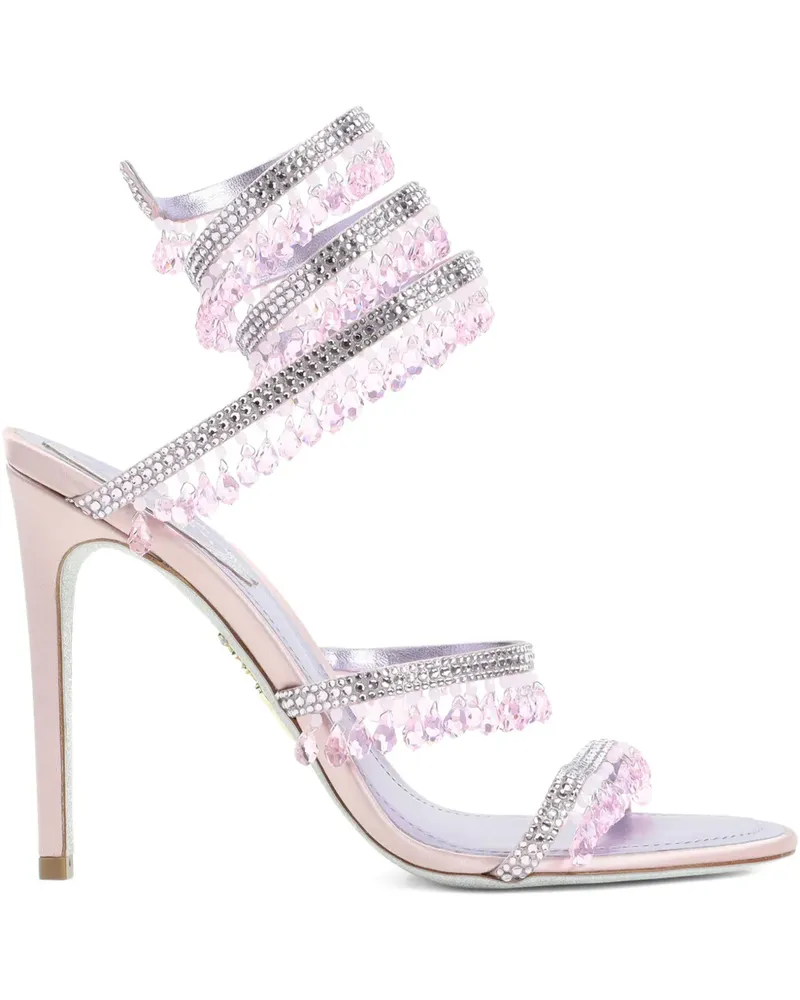 René Caovilla Sandalen mit Perlenriemen - Rosa Rosa