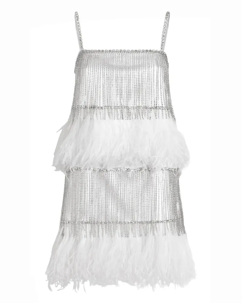 Dolce & Gabbana Minikleid mit Kristallfransen - Grau Grau