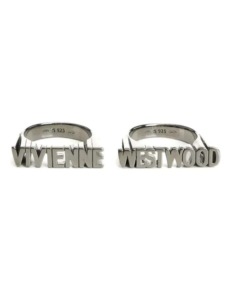 Vivienne Westwood 2020s Essex Ringe mit Logo (2er-Set) - Silber Silber