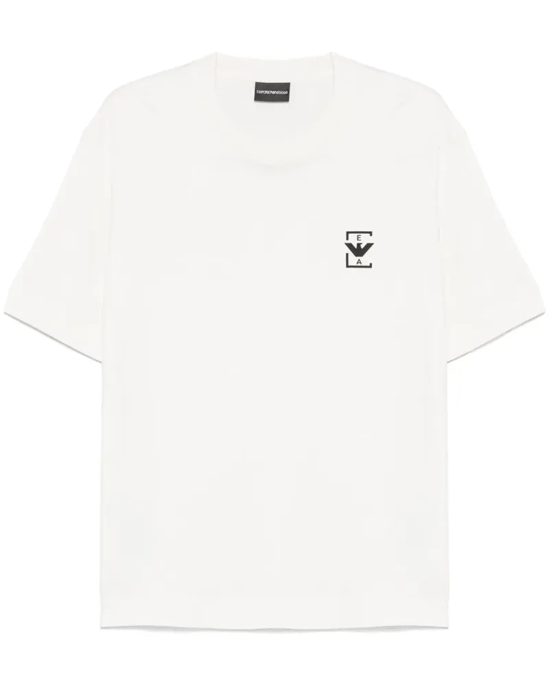 Emporio Armani T-Shirt mit Adlerapplikation - Weiß Weiß