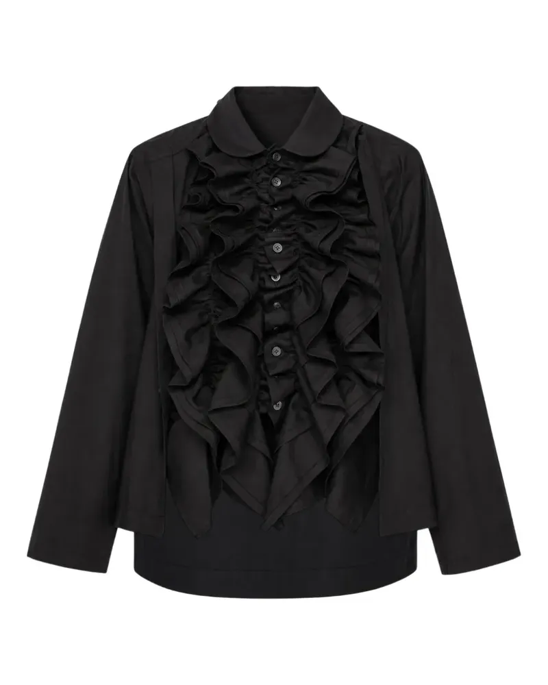 Comme des Garçons Gerüschtes Hemd im Layering-Look - Schwarz Schwarz