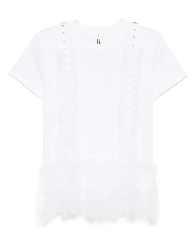 Noir Kei Ninomiya T-Shirt im Layering-Look - Weiß Weiß