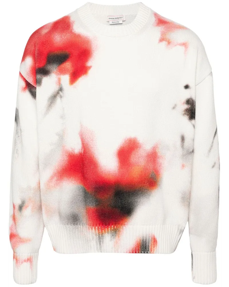 Alexander McQueen Intarsien-Sweatshirt mit Batikmuster - Weiß Weiß
