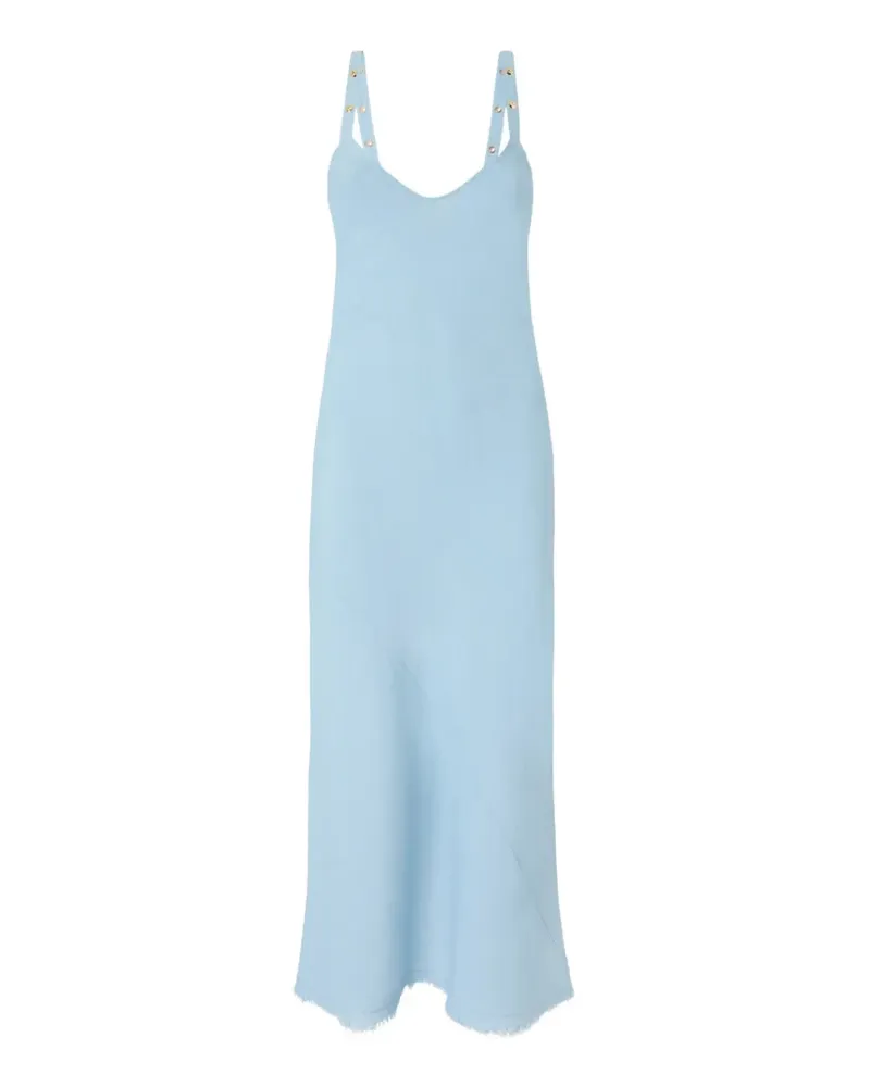 Pinko stud-embellished frayed maxi dress - Blau Blau