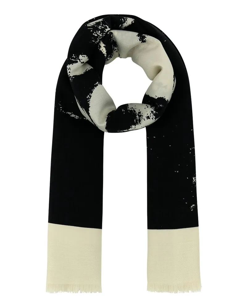Alexander McQueen Schal mit Totenkopf-Print - Schwarz Schwarz