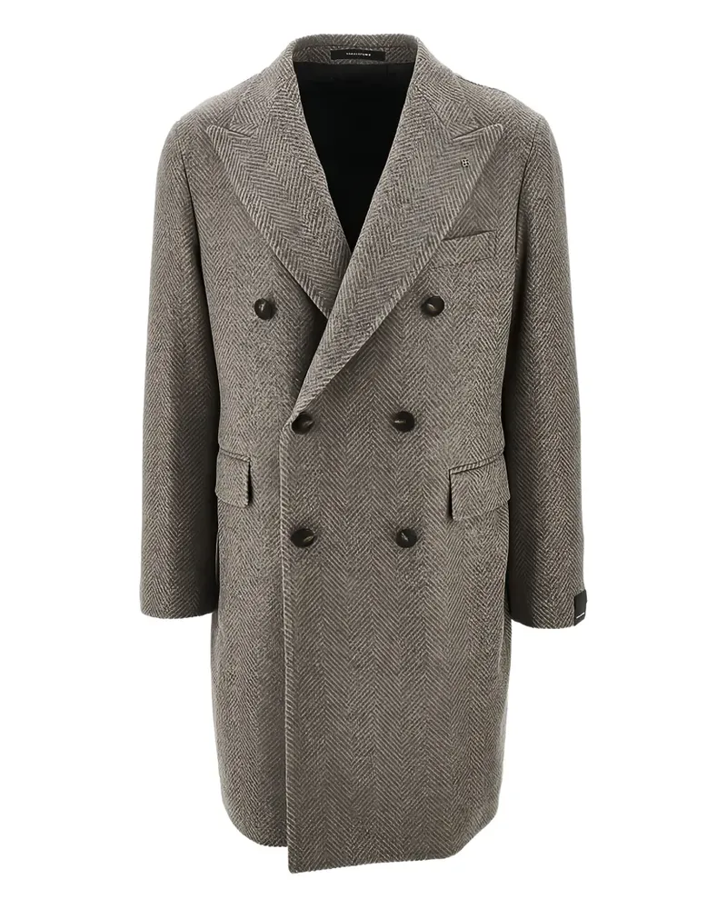 Tagliatore herringbone-pattern double-breasted coat - Grau Grau