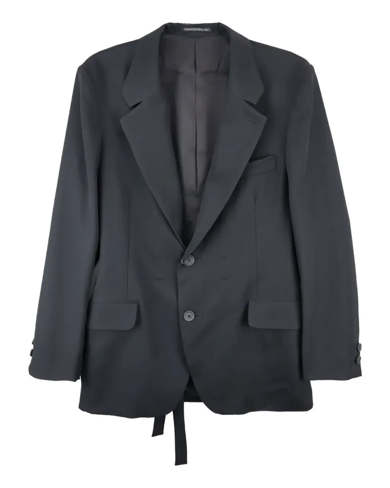 Yohji Yamamoto Jacke mit Gürtel - Schwarz Schwarz