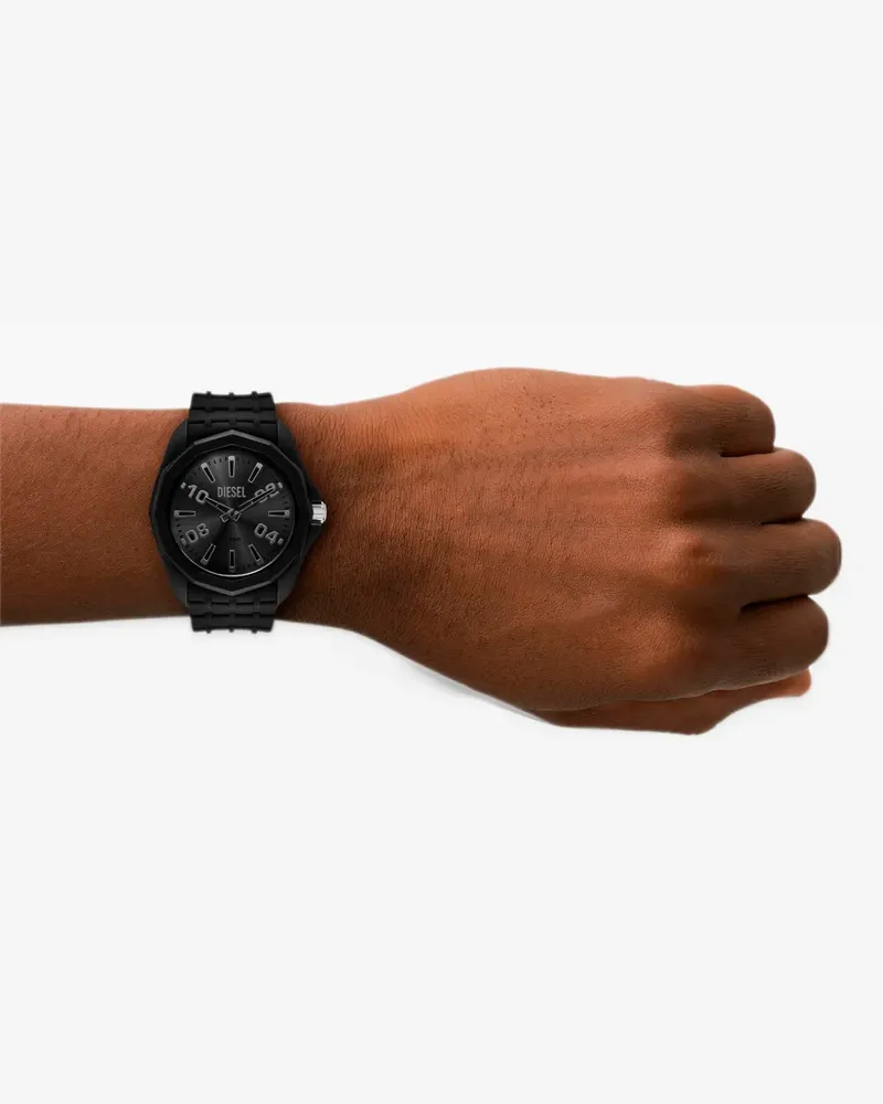 Diesel Stinger black silicone watch - Schwarz Schwarz