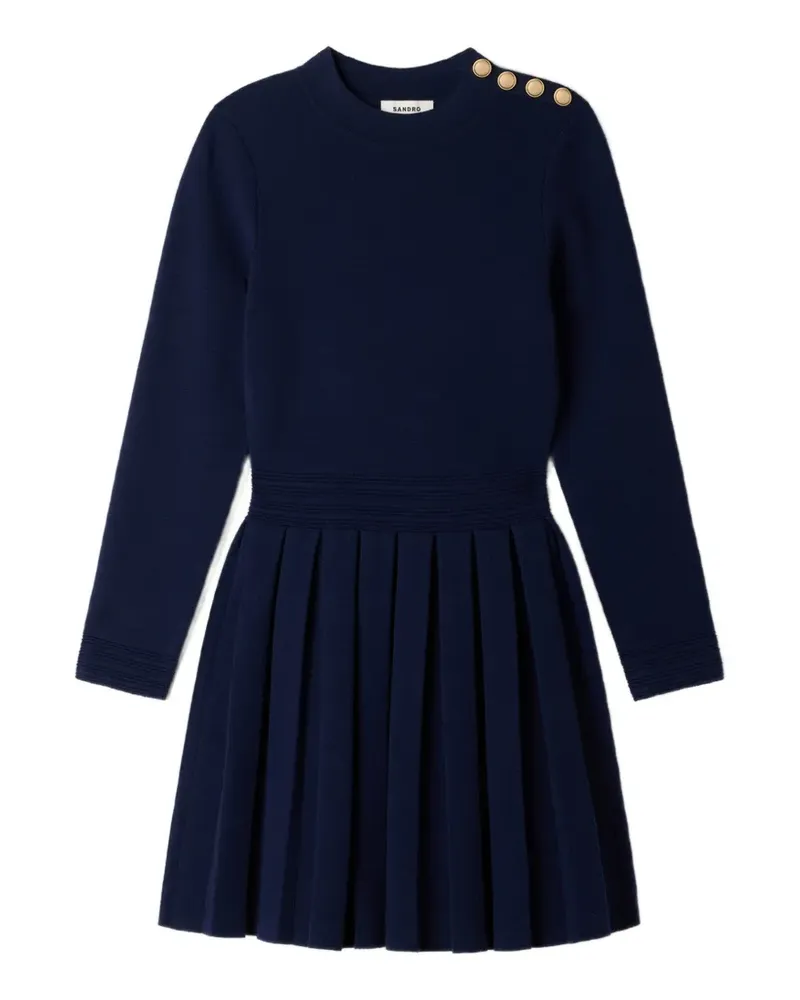 Sandro Kleid mit Falten - Blau Blau