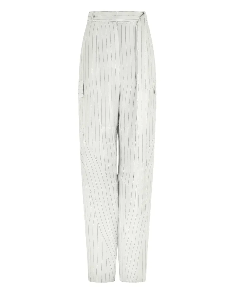 Ferragamo Cargohose mit Nadelstreifen - Weiß Weiß
