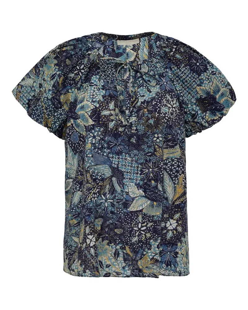 Ulla Johnson Issa Oberteil mit Puffärmeln - Blau Blau