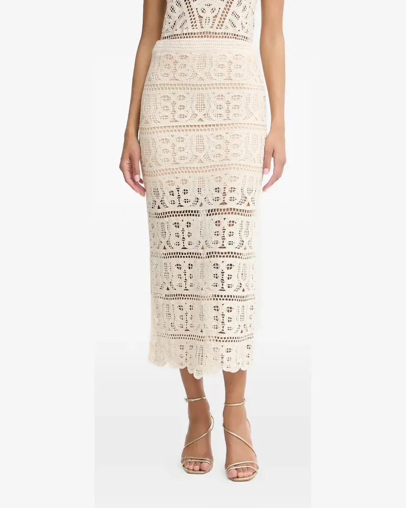 Guess Midirock mit Wellensaum - Nude Nude