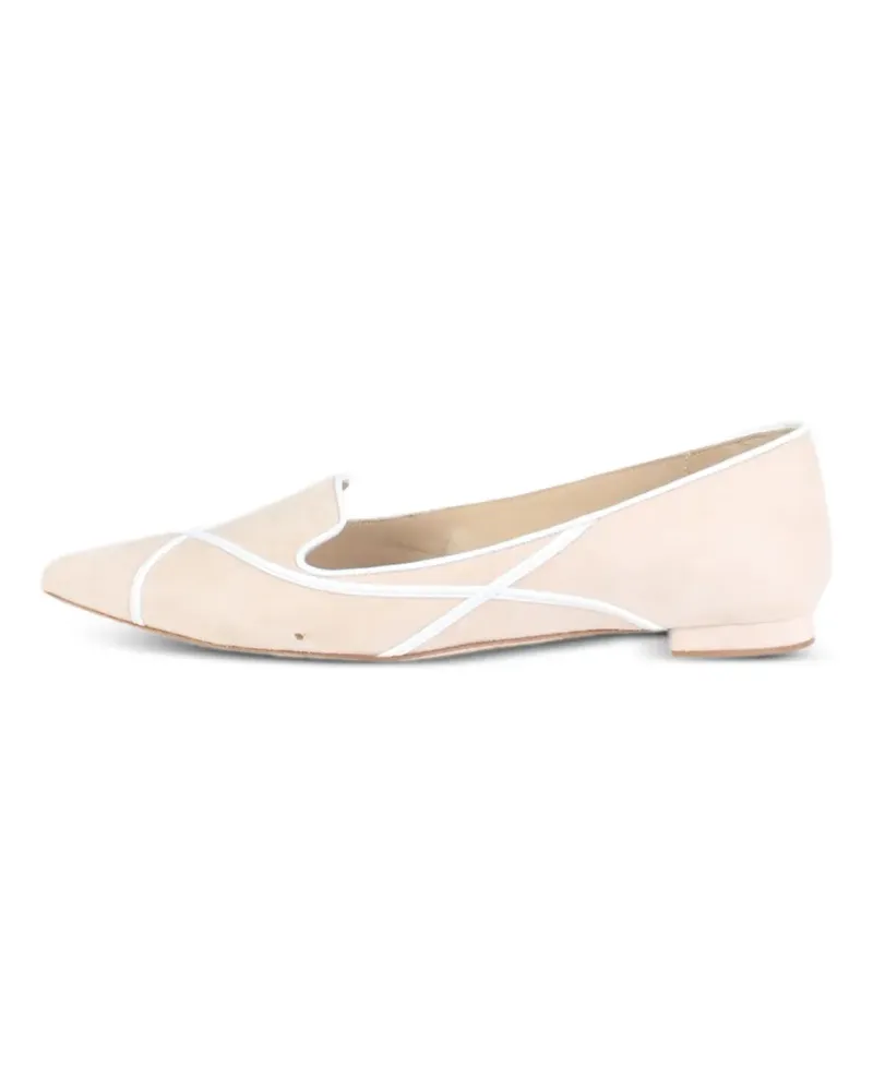 Manolo Blahnik Pumps mit spitzer Kappe - Nude Nude