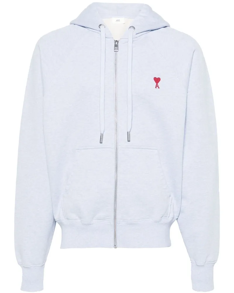 AMI Paris Hoodie mit Ami de Coeur-Stickerei Blau