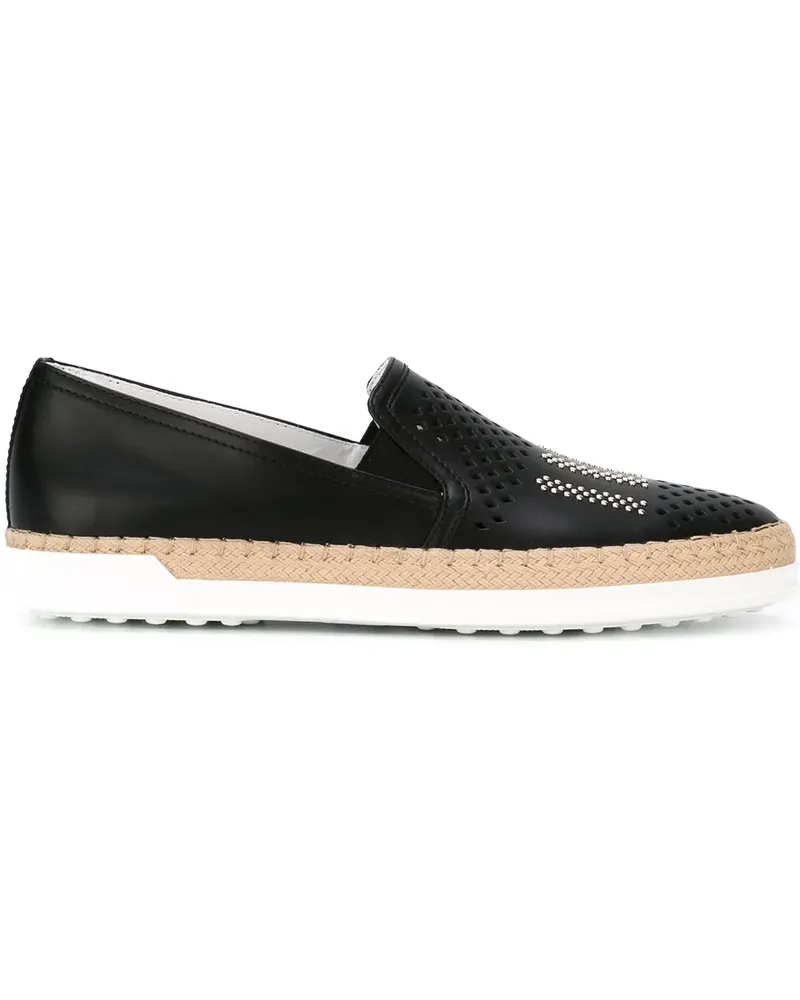 TOD'S Espadrilles mit Fransen - Schwarz Schwarz
