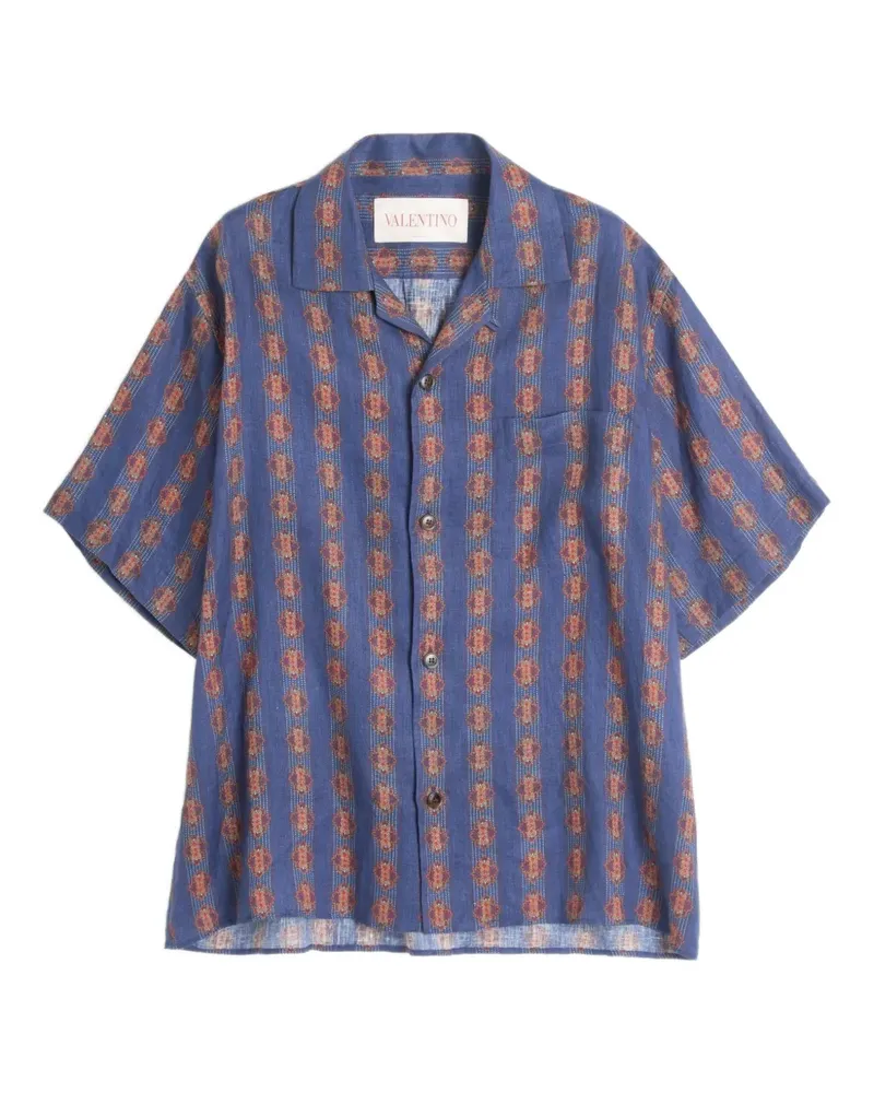 Valentino Garavani Voyage Imaginaire Bowlinghemd - Blau Blau