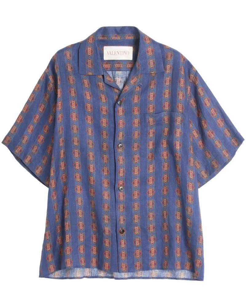 Valentino Garavani Voyage Imaginaire Bowlinghemd - Blau Blau
